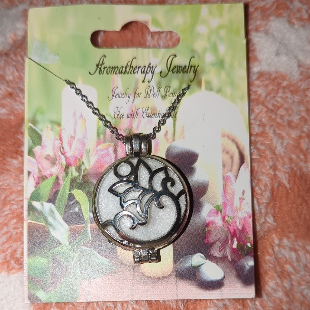 Roma Silver Aromatherapy Pendant Necklace
